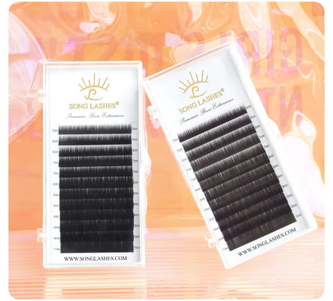 SONG LASHES  High Quality Straight Curvate Eyebrow Extensions False Eyebrow 12 lines Brown Color Eyebrow Extension