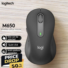 Logitech M650 Wireless Mouse，Smart ScrolWheel Multi-Platform Compatibility Silent Design Made From Eco-Friendly Materials.