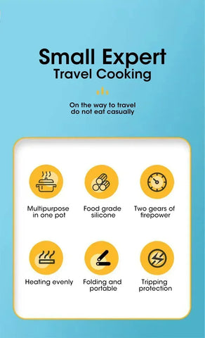 Foldable Electric Cooker Mini Multifunction Hot Pot Food Steamer Cooking Machine for Dormitory NoodleCooker   multi cooker