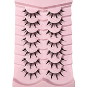 5/7/14Pairs Manga Lashes with Clear Band Japanese Anime Cosplay Eyelashes Spiky Wet Look Lashes Asian False Eyelashes Clusters