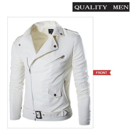 2023 Spring Autumn Plush New Leisure Fashion Men Leather Coat Slimming Coat Motorcycle Men Wear