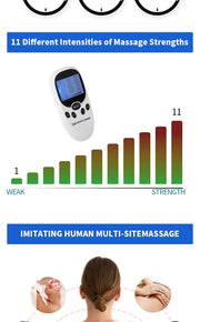 Digital TENS Machine EMS Massager Electric Pulse Muscle Stimulator for Back Neck Electrode Massage Pads Convenient Use at Home