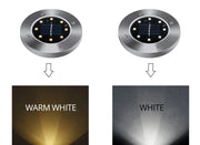 8/20LED Solar Power Disk Light Outdoor Garden Solar Underground Light Deck Light Spotlight Buried Solar Led Lamp Garden Decor