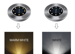 8/20LED Solar Power Disk Light Outdoor Garden Solar Underground Light Deck Light Spotlight Buried Solar Led Lamp Garden Decor