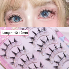 New Doll Lashes Extension Natural Cat Eye False Eyelashes Cosplay Makeup Cross Strip Eye Lashes Handmade Manga Anime Lash