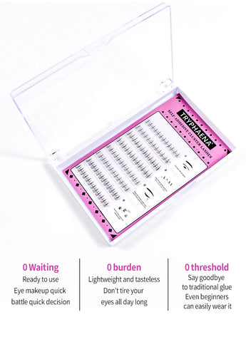 Self Adhesive Bottom Lashes No Glue Needed Reusable Under Eyelash Korean / Makeup DIY Individual Manga Lash Clusters