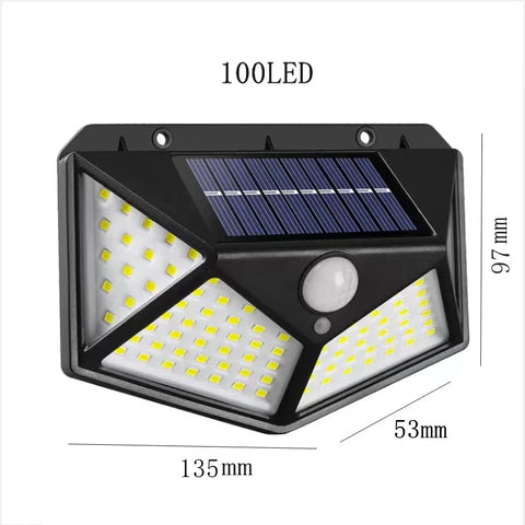 100 LED Solar Wall Lights Waterproof Outdoor Solar Lamp Wireless Solar Powered Sunlight Street Light for Garden Decoration