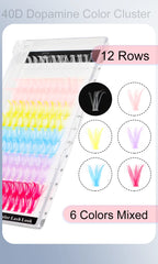 winky beauty Colorful 120pcs Cluster Lashes 40D Segmented Beam Natural D Curl Individual Mink Eyelashes Makeup Supplies at home