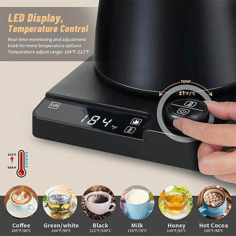 Electric Kettle Intelligent Constant Temperature Fine Mouthed Electric Kettle Hand Brewed Coffee Kettle Goose Neck Kettle