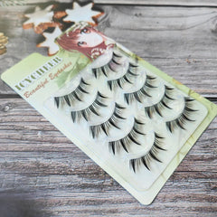 5 Pairs Natural Long Cat Eye False Eyelashes Cosplay Makeup Cross Strip Eye Lashes Handmade Manga Lashes Extension