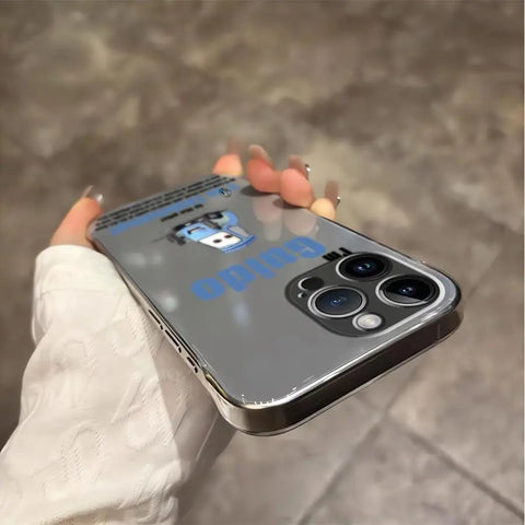 Clear Cover Phone Case for iPhone 14 15 16 Plus 11 12 Pro Max Disney Lightning McQueen