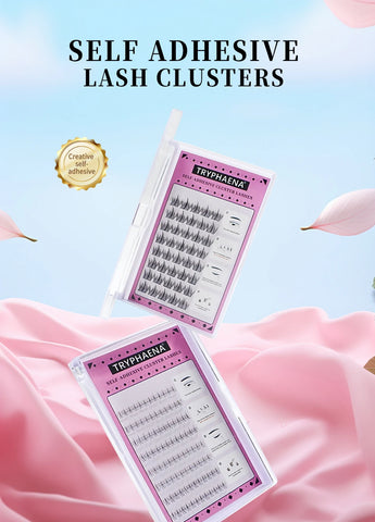 Self Adhesive Bottom Lashes No Glue Needed Reusable Under Eyelash Korean / Makeup DIY Individual Manga Lash Clusters