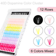 winky beauty Colorful 120pcs Cluster Lashes 40D Segmented Beam Natural D Curl Individual Mink Eyelashes Makeup Supplies at home