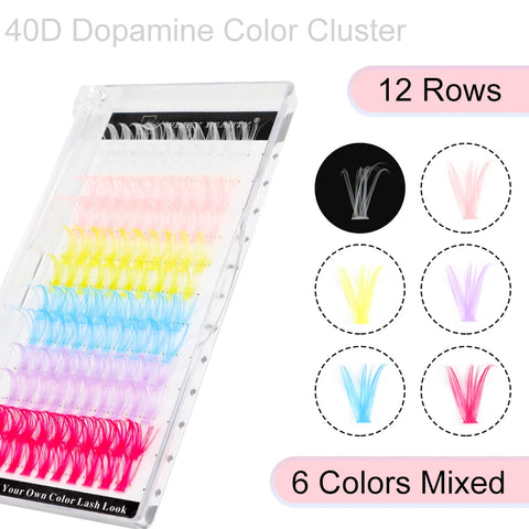 winky beauty Colorful 120pcs Cluster Lashes 40D Segmented Beam Natural D Curl Individual Mink Eyelashes Makeup Supplies at home
