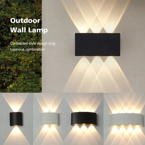 LED Wall Light Outdoor Indoor 2W 4W 6W 8W 10W AC85-265V Up Down White Black Modern Light For Home Garden Bedroom Corridor