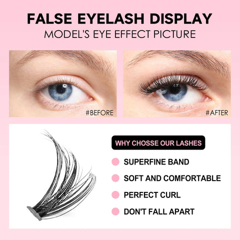 DIY Lashes Extension Kit Eyelashes 200 PCS Clusters Lash Bond and Seal Makeup Tools for Gluing  Lashes Gluing Glue  Accessories