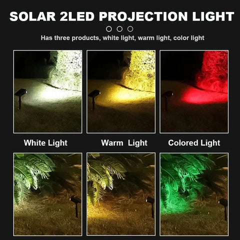 2LEDs RGB Solar Light Outdoors Landscape Spotlights Color Changing 2 In 1 Wireless Waterproof Solar Wall Lamp Patio Garden