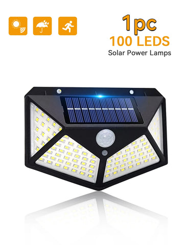 2PCS, Solar Light, 100 LED Motion Sensor Solar Light, 3 Lighting Modes, Suitable for Walls, Courtyards, Gardens, and Passages