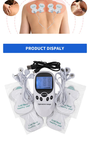 Digital TENS Machine EMS Massager Electric Pulse Muscle Stimulator for Back Neck Electrode Massage Pads Convenient Use at Home