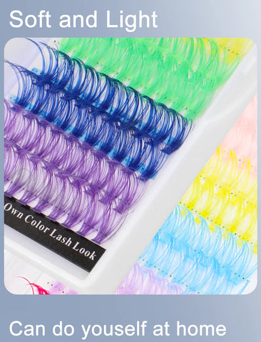 winky beauty Colorful 120pcs Cluster Lashes 40D Segmented Beam Natural D Curl Individual Mink Eyelashes Makeup Supplies at home