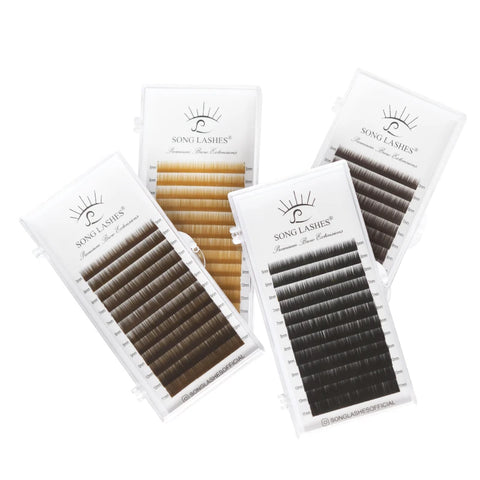 SONG LASHES  High Quality Straight Curvate Eyebrow Extensions False Eyebrow 12 lines Brown Color Eyebrow Extension