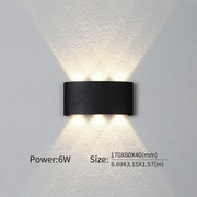 LED Wall Light Outdoor Indoor 2W 4W 6W 8W 10W AC85-265V Up Down White Black Modern Light For Home Garden Bedroom Corridor