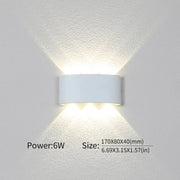 LED Wall Light Outdoor Indoor 2W 4W 6W 8W 10W AC85-265V Up Down White Black Modern Light For Home Garden Bedroom Corridor