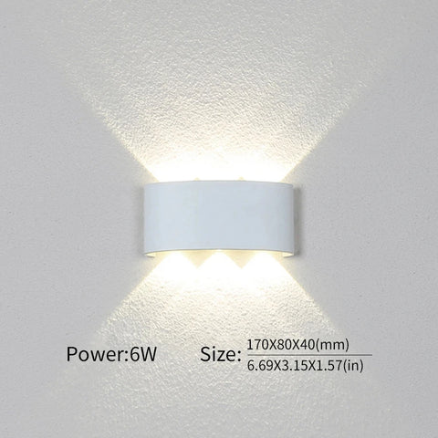 LED Wall Light Outdoor Indoor 2W 4W 6W 8W 10W AC85-265V Up Down White Black Modern Light For Home Garden Bedroom Corridor