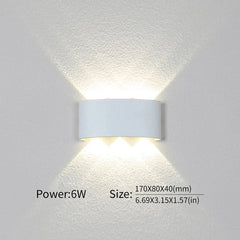LED Wall Light Outdoor Indoor 2W 4W 6W 8W 10W AC85-265V Up Down White Black Modern Light For Home Garden Bedroom Corridor