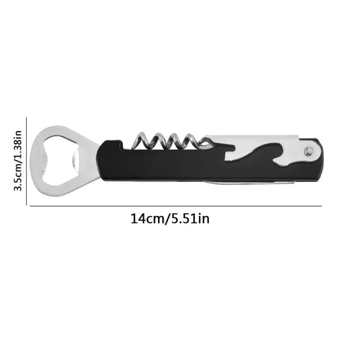 multifunction Stainless Steel Wine Corkscrew Beer Bottle Cap Remover Cutter For Kitchen Tools Bar