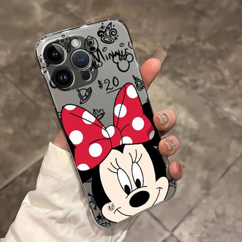 Clear Cover Case for iPhone 11 12 Pro Max 14 15 16 Plus Disney Minnie Mickey Cool