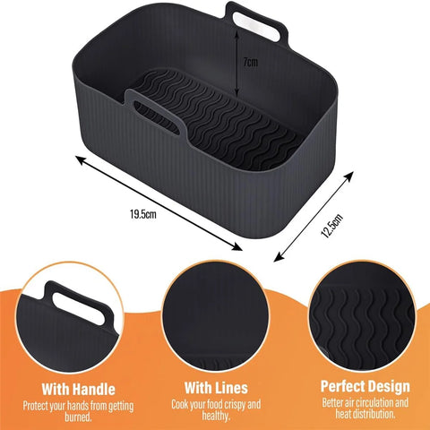 Silicone Pot Air Fryer Liners for Ninjas Dual Air Fryer, Reusable Double Silicone Air Fryer Liner, Air Fryer Accessories Air Fry