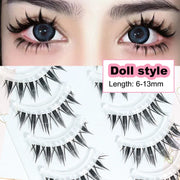 New Doll Lashes Extension Natural Cat Eye False Eyelashes Cosplay Makeup Cross Strip Eye Lashes Handmade Manga Anime Lash