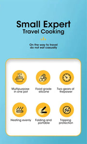 110V/220V Foldable Electric Cooker Mini Multifunction Household Dormitory Student Electric Rice Cooker Mini Electric Cooking Pot