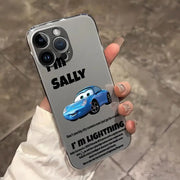 Clear Cover Phone Case for iPhone 14 15 16 Plus 11 12 Pro Max Disney Lightning McQueen