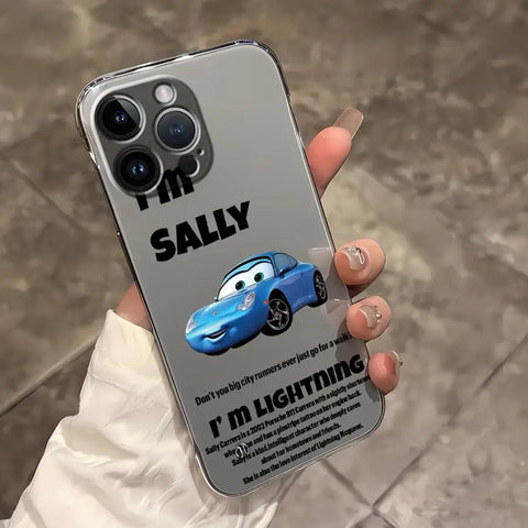 Clear Cover Phone Case for iPhone 14 15 16 Plus 11 12 Pro Max Disney Lightning McQueen