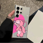 Clear Cover Case for Samsung Galaxy S22 Plus S25 S21 S20 FE S24 S23 Ultra Disney Stitch Angle Lover