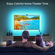 Smart TV LED Backlight with Camera for 55-75 inch Screens RGBIC LED Strip Lights Music Sync APP Control LED Ambient Lighting