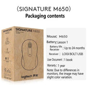 Logitech M650 Wireless Mouse，Smart ScrolWheel Multi-Platform Compatibility Silent Design Made From Eco-Friendly Materials.