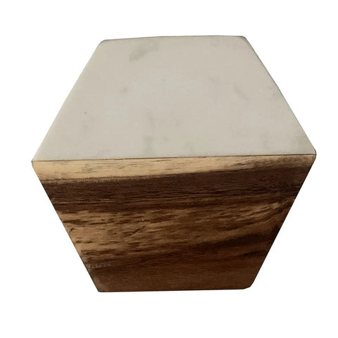 Marble Wood Coasters Set, Hexagon Geometric Coasters,