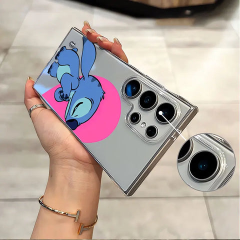 Clear Cover Case for Samsung Galaxy S22 Plus S25 S21 S20 FE S24 S23 Ultra Disney Stitch Angle Lover