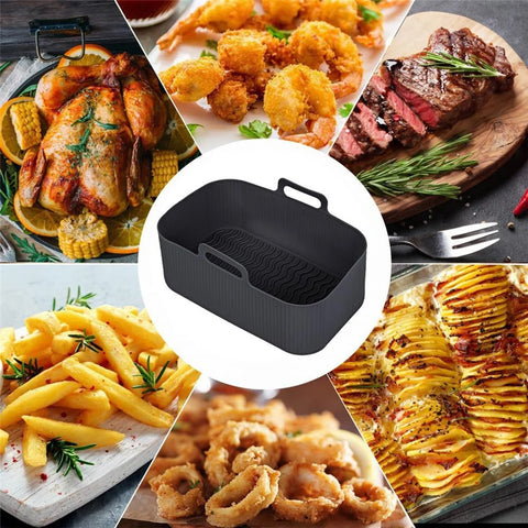 Silicone Pot Air Fryer Liners for Ninjas Dual Air Fryer, Reusable Double Silicone Air Fryer Liner, Air Fryer Accessories Air Fry