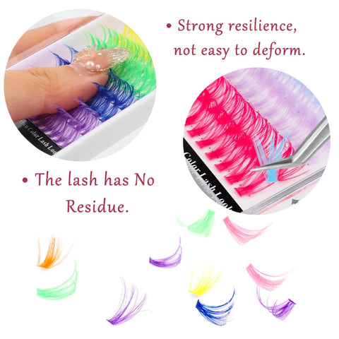 winky beauty Colorful 120pcs Cluster Lashes 40D Segmented Beam Natural D Curl Individual Mink Eyelashes Makeup Supplies at home