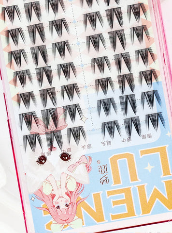 New Doll Lashes Extension Natural Cat Eye False Eyelashes Cosplay Makeup Cross Strip Eye Lashes Handmade Manga Anime Lash