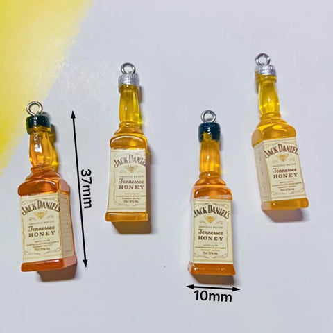 10Pcs Drink Alcohol Wine Bottle Charms for Pendant Jewelry