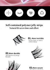 Self Adhesive Bottom Lashes No Glue Needed Reusable Under Eyelash Korean / Makeup DIY Individual Manga Lash Clusters