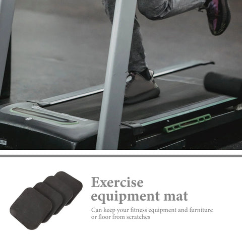 4 Pcs Shock Absorbing Pad Treadmill Mat Exercise Equipment Mat Rubber Gym Flooring Pads Under Treadmill Workout Pads Yoga Mats