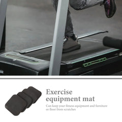 4 Pcs Shock Absorbing Pad Treadmill Mat Exercise Equipment Mat Rubber Gym Flooring Pads Under Treadmill Workout Pads Yoga Mats