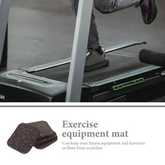4 Pcs Shock Absorbing Pad Treadmill Mat Exercise Equipment Mat Rubber Gym Flooring Pads Under Treadmill Workout Pads Yoga Mats