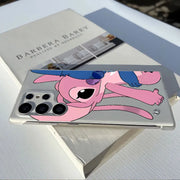 Clear Cover Case for Samsung Galaxy S22 Plus S25 S21 S20 FE S24 S23 Ultra Disney Stitch Angle Lover